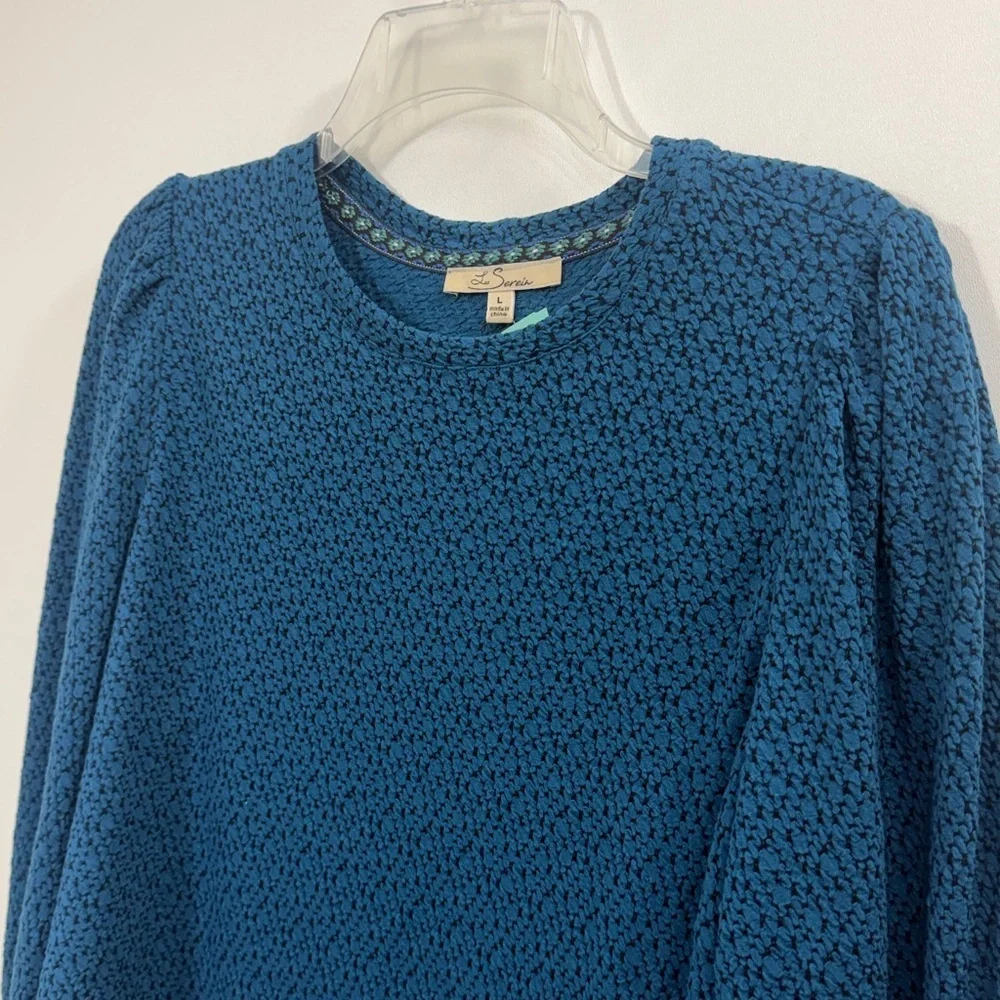 Les Serein Campinas Puff Sleeve Knit top Teal Green large.NWT.Stitch fix